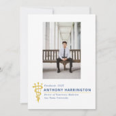 獣医の卒業アギーブルー金ゴールド 案内状 (正面)