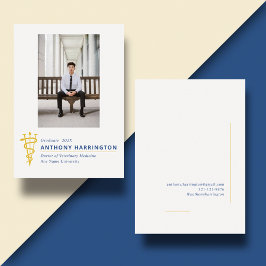 獣医の卒業アギーブルー金ゴールド 案内状