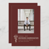 獣医の卒業ガーネット金ゴールド発表 案内状 (正面/裏面)