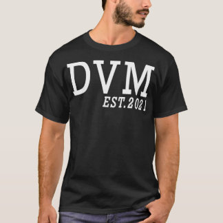 獣医の卒業DVM EST 2021 Doctor of Vetion Tシャツ