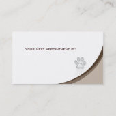 獣医の名刺の茶色のカーブ 予約カード (裏面)