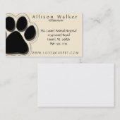 獣医の名刺の黒 名刺 (正面/裏面)