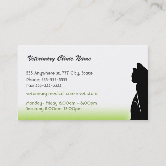 獣医の名刺 名刺 (裏面)