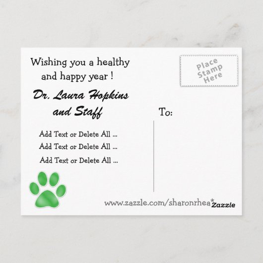 獣医の場合 – SRF ポストカード (裏面)