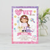 獣医の女の子の誕生日パーティー 招待状 (スタンド正面)