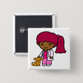 獣医の女の子 缶バッジ (正面&裏面)