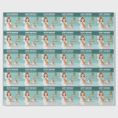 獣医の女性獣医ペットドクター誕生日 カスタム ラッピングペーパー (フラット)