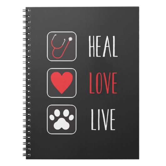 獣医の学生の獣医テック獣医動物 ノートブック (正面)