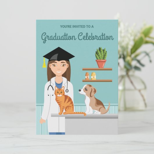 獣医の学生の獣医DVM卒業 招待状 (スタンド正面)