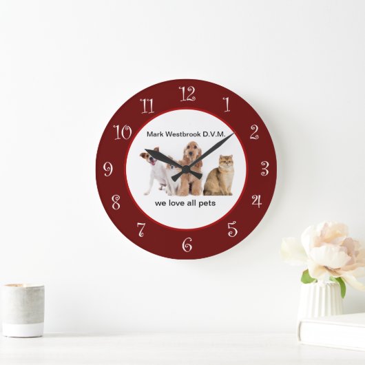 獣医の待合室クロック ラージ壁時計 (ホーム)