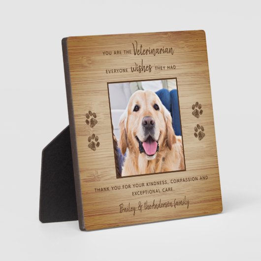 獣医の感謝ペット写真ありがとう フォトプラーク (正面)