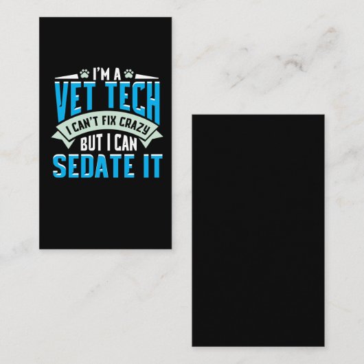 獣医の技術のギフトのアイディア-おもしろいな獣医の発言 名刺 (正面/裏面)