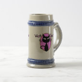 獣医の技術のギフト"愛らしい猫のデザイン" ビールジョッキ (正面右)