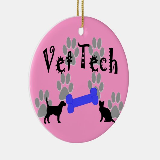 獣医の技術のクリスマスのオーナメントの足および骨 セラミックオーナメント (右)