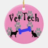 獣医の技術のクリスマスのオーナメントの足および骨 セラミックオーナメント (裏面)
