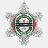 獣医の技術のクリスマスのオーナメント スノーフレークピューターオーナメント (正面)