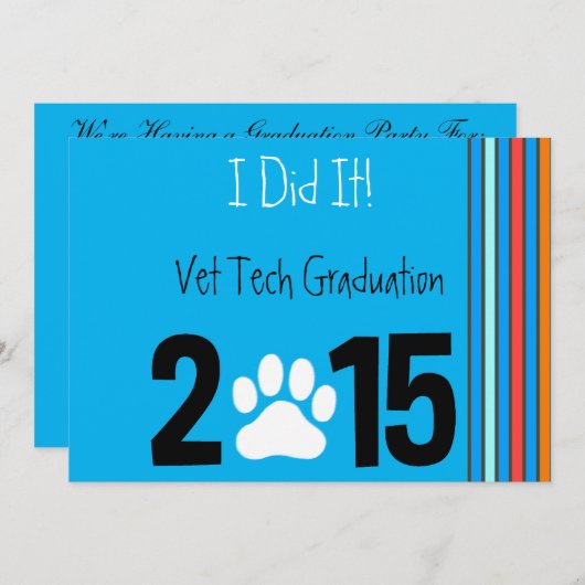 獣医の技術の卒業の招待状2015年 招待状 (正面/裏面)