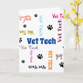 獣医の技術の卒業 カード (黄色い花)