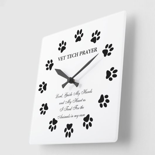 獣医の技術の祈りの言葉の柱時計 スクエア壁時計 (傾斜)
