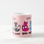 獣医の技術は中性を採用します黒猫のデザインを卵巣摘出します コーヒーマグカップ (中央)