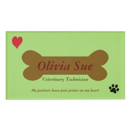 獣医の技術者の足は私のハート#5で印刷します 名札
