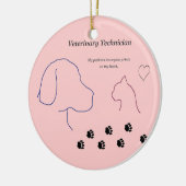 獣医の技術者-私のハートの足のプリント セラミックオーナメント (左)