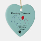 獣医の技術者-足は私のハート#2で印刷します セラミックオーナメント (右)