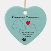 獣医の技術者-足は私のハート#2で印刷します セラミックオーナメント (裏面)