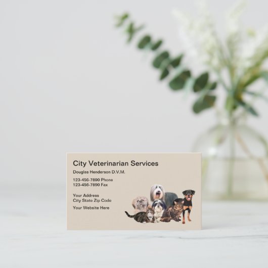 獣医の新しいアポイントメント犬と猫 名刺 (スタンド正面)