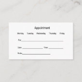 獣医の新しいアポイントメント犬と猫 名刺 (裏面)