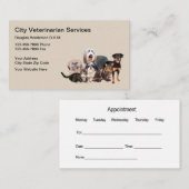 獣医の新しいアポイントメント犬と猫 名刺 (正面/裏面)