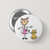 獣医の棒の姿ボタン 缶バッジ (正面&裏面)