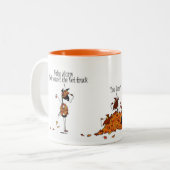 獣医の漫画から隠れているかわいい秋季の馬 ツートーンマグカップ (正面左)