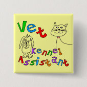 獣医の犬小屋の補助Tシャツおよびギフト 缶バッジ (正面)
