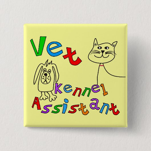 獣医の犬小屋の補助Tシャツおよびギフト 缶バッジ (正面)