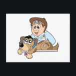 獣医の犬 ポストカード<br><div class="desc">獣医で犬のイラストレーションを持つ製品。</div>