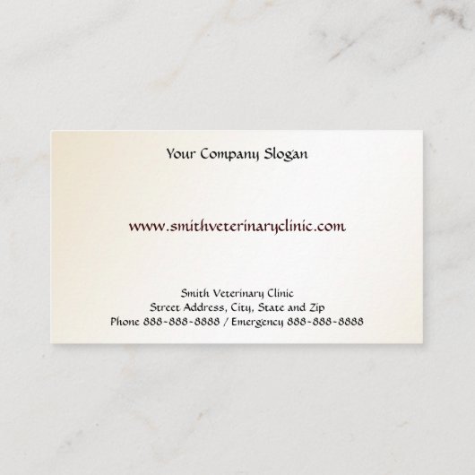 獣医の獣医の名刺 名刺 (裏面)