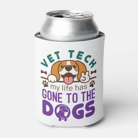 獣医の獣医の技術士の人生が犬に行く 缶クーラー (缶正面)