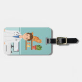 獣医の獣医の猫ペット ラゲッジタグ (正面横)