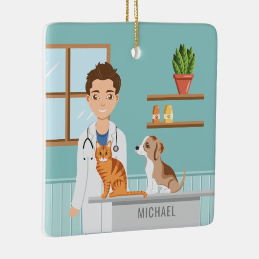 獣医の獣医の獣医ペット セラミックオーナメント (右)