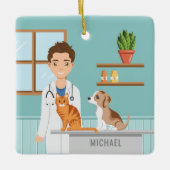 獣医の獣医の獣医ペット セラミックオーナメント (正面)