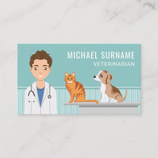 獣医の獣医の獣医ペット 名刺 (正面)