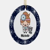 獣医の獣医テックかわいいギフト セラミックオーナメント (右)