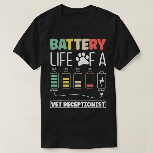 獣医の獣医学の獣医の獣医の獣医レセプショニスト Tシャツ (デザイン正面)