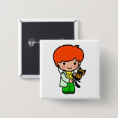 獣医の男の子 缶バッジ (正面&裏面)