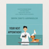 獣医の男性と動物 – 顧客アポイントメント 名刺 (外部フラット)