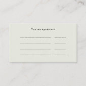 獣医の練習のアポイントメントおよび名刺 予約カード (裏面)