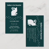 獣医の練習ネコ科サービスU一突き色 名刺 (正面/裏面)