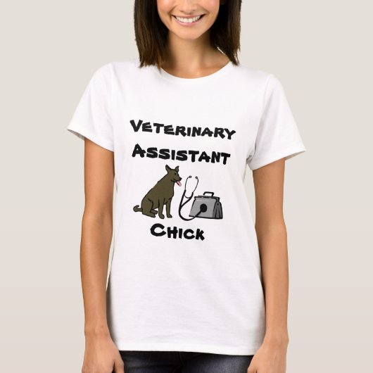 獣医の補助ひよこの女性のTシャツ Tシャツ (正面)