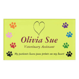 獣医の補助足は私のハート#3で印刷します 名札